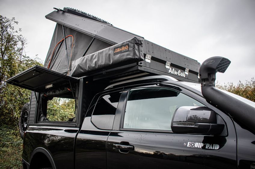 Ford Ranger PXIV préparation tout terrain pick up 4x4 raid bivouac en Alsace Canopy Camper Alu-Cab auvent douche