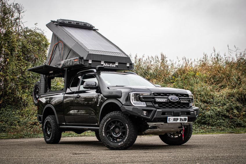 Ford Ranger PXIV préparation tout terrain pick up 4x4 raid bivouac en Alsace Canopy Camper Alu-Cab panneau solaire
