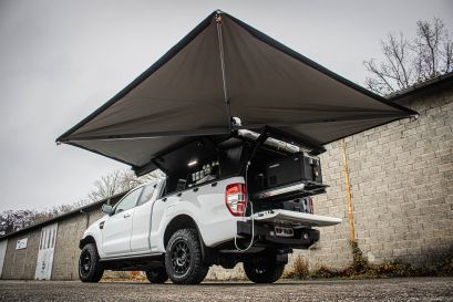 Ford Ranger PXIII préparé par Equip'Raid Hardtop tente de toit équipement 4x4 tout-terrain