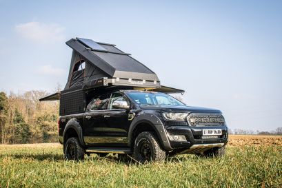 Ford ranger PXII Canopy Camper préparé par equip'raid equipement tout-terrain 4x4 raid bivouac 3/4 avant