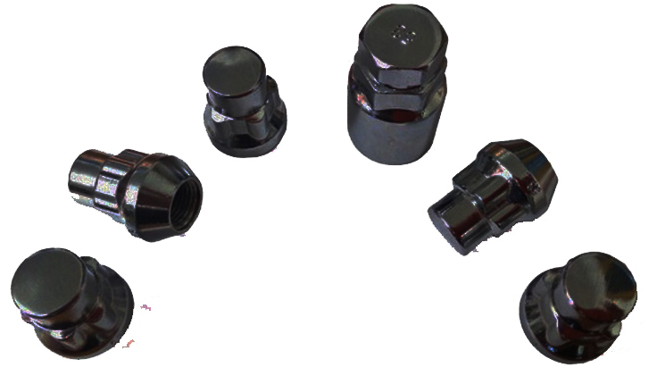 ECROUS ANTIVOL 12 X 1.25 ( jeu de 5 pi&egrave;ces + cl&eacute;s)