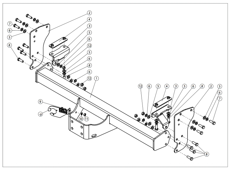 ATTELAGE POUR CHAPE MIXTE AVEC FAISCEAU SPECIFIQUE POUR ISUZU D-MAX A PARTIR DE 2012