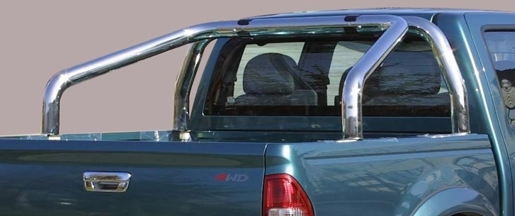 ROLL BAR INOX DOUBLE TUBES &Oslash; 76MM POUR  ISUZU D-MAX DE 2003 A 2011