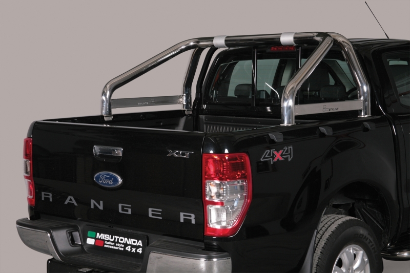 ROLL BAR INOX DOUBLE TUBE &Oslash; 76MM POUR FORD RANGER A PARTIR DE 2012