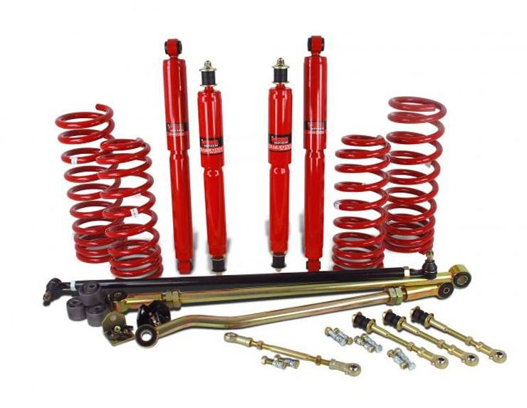 KIT DE SUSPENSION PEDDERS REHAUSSE +80/100MM TARAGE MEDIUM POUR NISSAN PATROL GRY60 3 PORTES