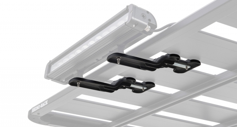 SUPPORT DE FIXATION POUR BARRE LED SUR GALERIE DE TOIT PIONEER RHINO RACK SERIE 3 4 ET 5