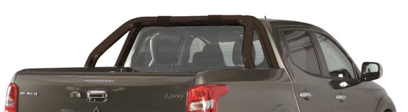 ROLL BAR NOIR DOUBLE TUBE &Oslash; 76MM POUR MITSUBISHI L200 ET FIAT FULLBACK EXTRA CABINE A PARTIR DE 2016