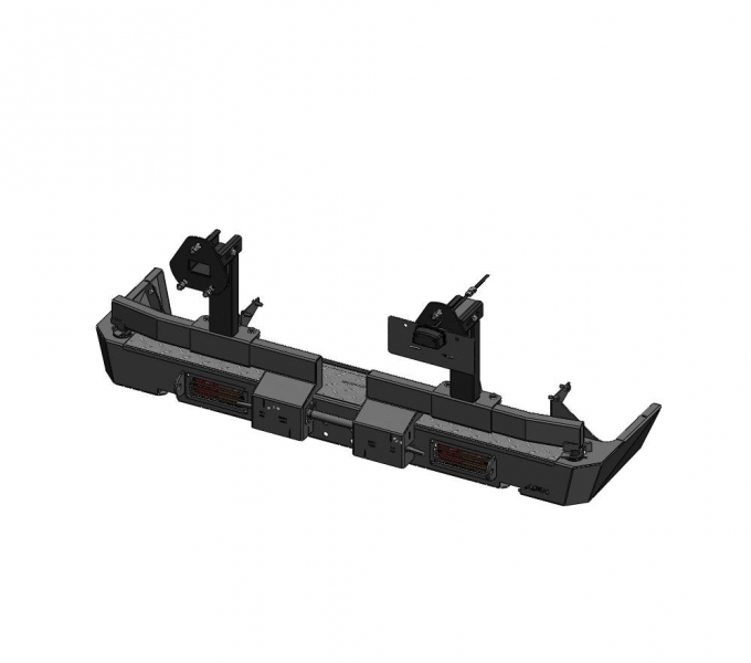 PARE CHOC ARRI&Egrave;RE AFN RENFORC&Eacute; EN ACIER AVEC PORTE ROUE DROIT ET GAUCHE POUR TOYOTA J75 ET 78