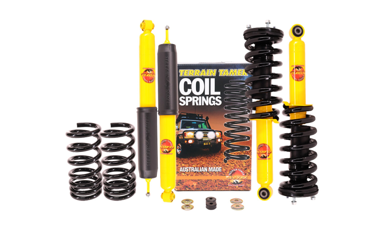 KIT DE SUSPENSION COMBIN&Eacute; ASSEMBL&Eacute; TERRAIN TAMER REHAUSSE +40/50MM POUR MITSUBISHI PAJERO 3 ET 4