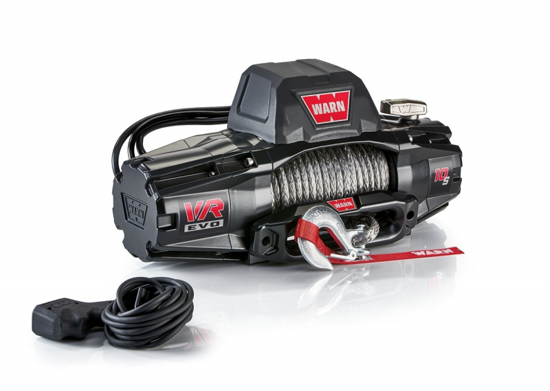 TREUIL WARN VR EVO 10S 4.5 TONNES 12V CORDE SYNTHETIQUE AVEC COMMANDE FILAIRE ET SANS FIL