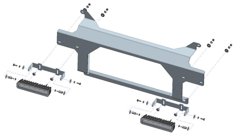KIT 2 BARRES LED OSRAM AVEC KIT DE MONTAGE POUR FORD RANGER RAPTOR A PARTIR DE 2019