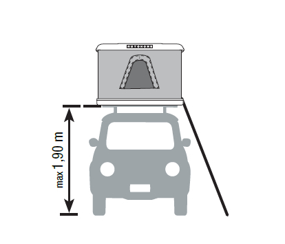 OPTION ECHELLE STANDARD POUR TENTE DE TOIT COQUE AUTOHOME (HAUTEUR VEHICULE MAX 190 CM)