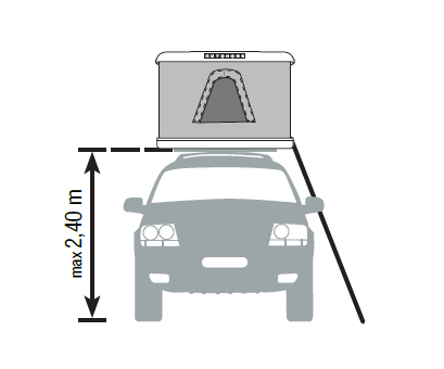 OPTION ECHELLE EXTRA LONG POUR TENTE DE TOIT COQUE AUTOHOME (HAUTEUR VEHICULE ENTRE 216 ET 240 CM)
