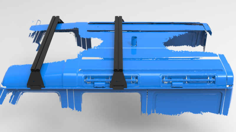 KIT 2 BARRES DE TOIT RHINO RACK RECONN - DECK NOIRES 1500 MM ET PIEDS POUR INEOS GRENADIER