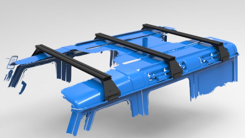 KIT 3 BARRES DE TOIT RHINO RACK RECONN - DECK NOIRES 1500 MM ET PIEDS POUR INEOS GRENADIER