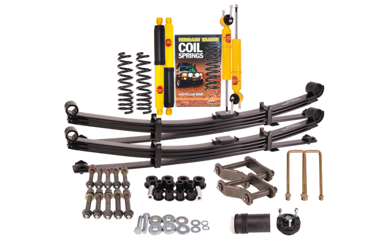 KIT DE SUSPENSION TERRAIN TAMER REHAUSSE +40/50MM AVEC LAMES PARABOLIQUES +0-400 KG POUR POUR FORD RANGER PX IV / VOLKSWAGEN AMAROK A PARTIR DE 2023