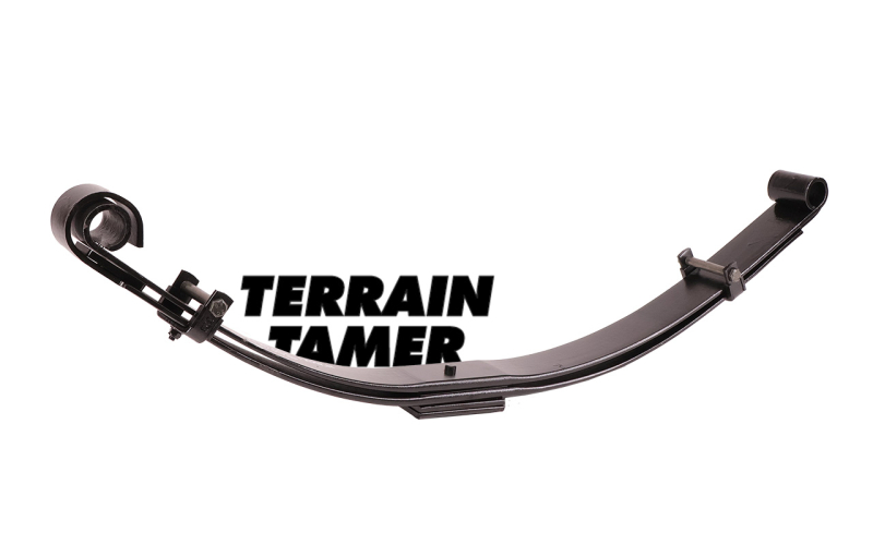 LAMES PARABOLIQUES DE SUSPENSION ARRIERE REHAUSSE +50MM TARAGE 0KG/+400KG TERRAIN TAMER POUR TOYOTA 42 APRES 1980 OU TOYOTA 45 AVANT 1980