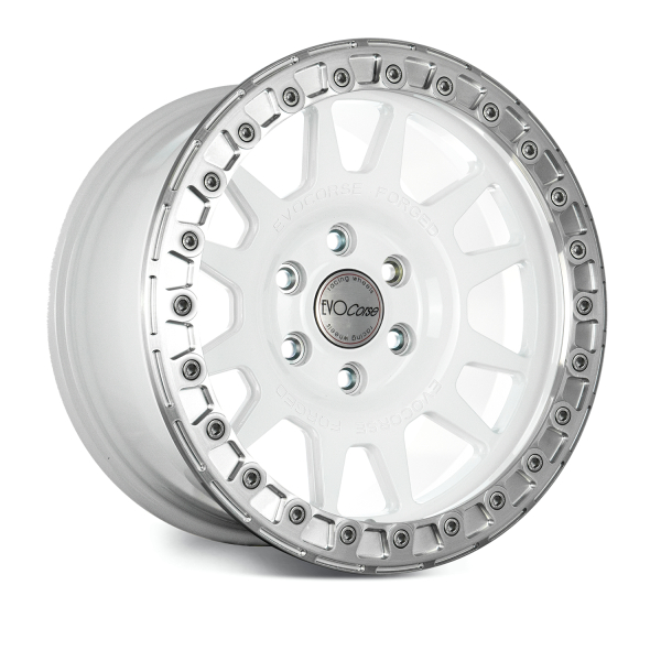 JANTE ALUMINIUM BEADLOCK FORGEE RAID EVO CORSE DAKAR 9x17" ET 0 BLANCHE POUR TOYOTA HILUX VIGO/REVO ET LAND CRUISER J120/150