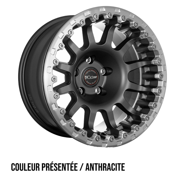 JANTE ALUMINIUM RENFORC&Eacute;E EVO CORSE ATLAS BL SILVER 8x17" AVEC RING DE PROTECTION