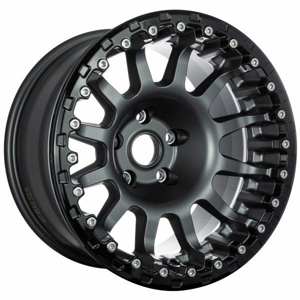 JANTE ALUMINIUM RENFORC&Eacute;E EVO CORSE ATLAS BL ANTHRACITE AVEC RING BEADLOCK NOIR 9X17"