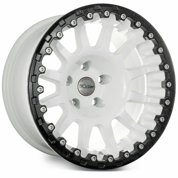 JANTE ALUMINIUM RENFORC&Eacute;E EVO CORSE ATLAS BL BLANC AVEC RING BEADLOCK NOIR 9x17"