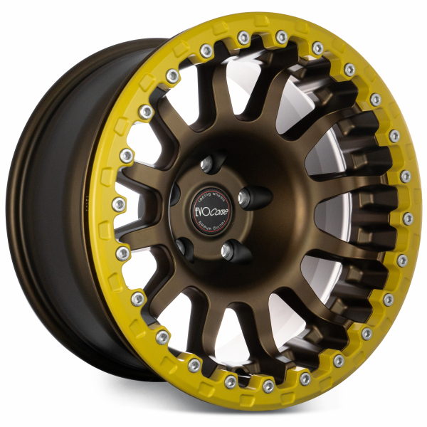 JANTE ALUMINIUM RENFORC&Eacute;E EVO CORSE ATLAS BL BRONZE MAT AVEC RING BEADLOCK CUIVR&Eacute; 9x17"