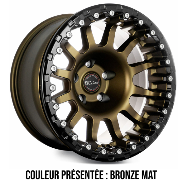 JANTE ALUMINIUM RENFORC&Eacute;E EVO CORSE ATLAS BL BRONZE BRILLANT AVEC RING BEADLOCK NOIR 9x17"
