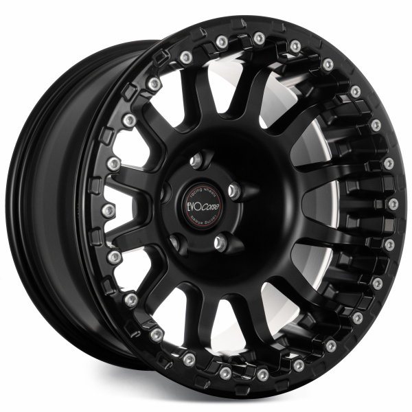 JANTE ALUMINIUM RENFORC&Eacute;E EVO CORSE ATLAS BL NOIR BRILLANT AVEC RING BEADLOCK NOIR 9x17"