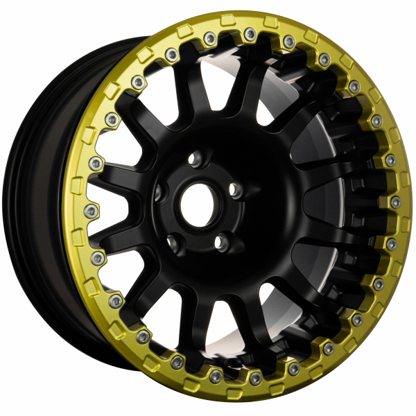 JANTE ALUMINIUM RENFORC&Eacute;E EVO CORSE ATLAS BL NOIR BRILLANT AVEC RING BEADLOCK CUIVR&Eacute; 9x17"