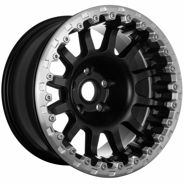 JANTE ALUMINIUM RENFORC&Eacute;E EVO CORSE ATLAS BL NOIR MAT AVEC RING BEADLOCK ALUMINIUM 9x17"