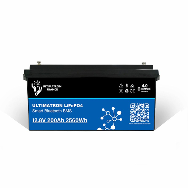 BATTERIE LITHIUM ULTIMATRON LIFEPO4 12.8V 200AH SMART BMS BLUETOOTH