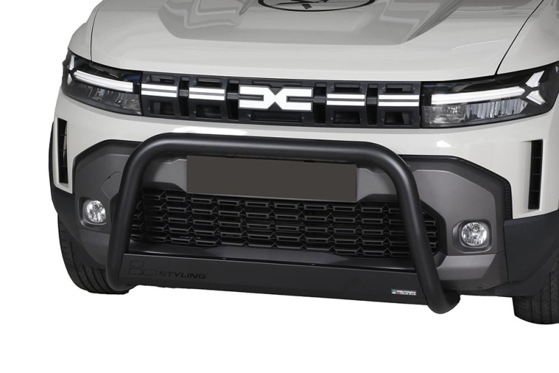 PROTECTION AVANT TUBULAIRE 63MM PARE BUFFLE THERMOLAQU&Eacute; NOIR HOMOLOGUEE CE POUR DACIA DUSTER 2024+