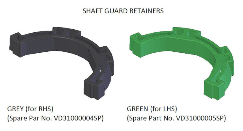 PAIRE DE SUPPORTS DE PROTECTION DE TIGE VERTS POUR AMORTISSEUR ARRIERE GAUCHE BP51