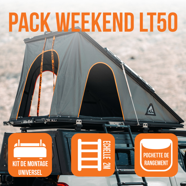 PACK WEEKEND TENTE DE TOIT ALU CAB LT-50 "LIGHTWEIGHT" NOIRE