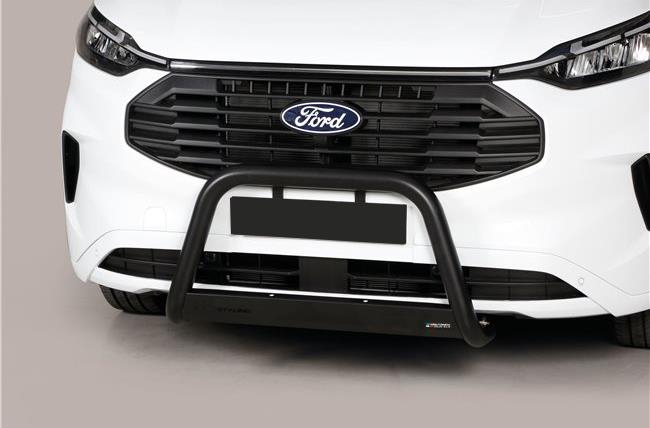 PROTECTION AVANT TUBULAIRE 63MM PARE BUFFLE THERMOLAQU&Eacute; NOIR HOMOLOGUEE CE POUR FORD TRANSIT CUSTOM 2023+