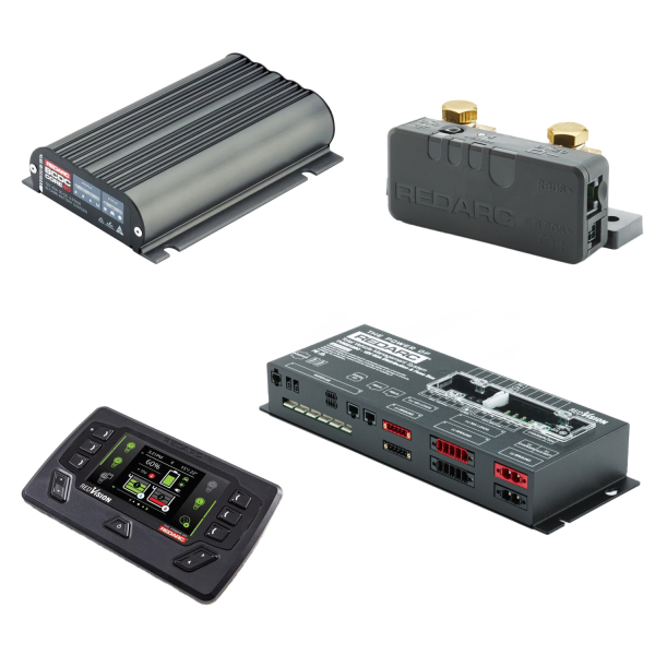 KIT AMENAGEMENT ELECTRIQUE REDARC AVEC MONITEUR DE BATTERIE CHARGEUR 40A ECRAN DE CONTROLE ET MODULE DE CONTROLE 80A