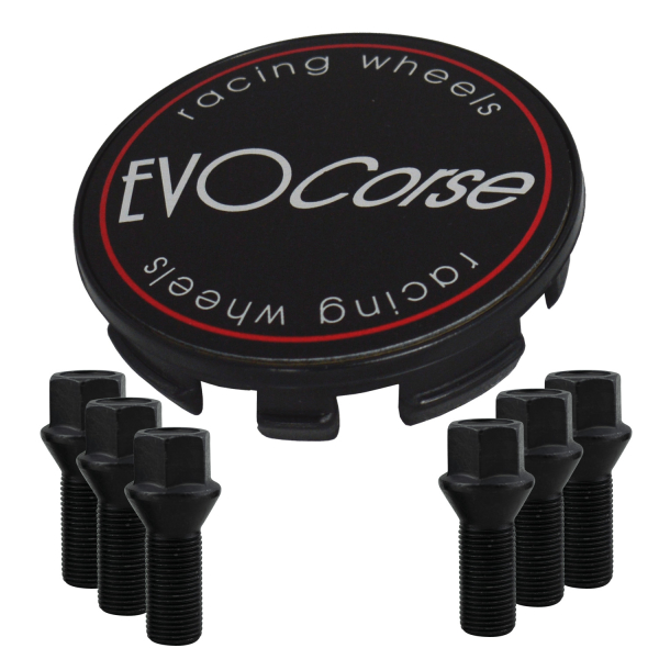 KIT VISSERIE 12X1.50 NOIR ET CACHE MOYEU (POUR UNE JANTE)