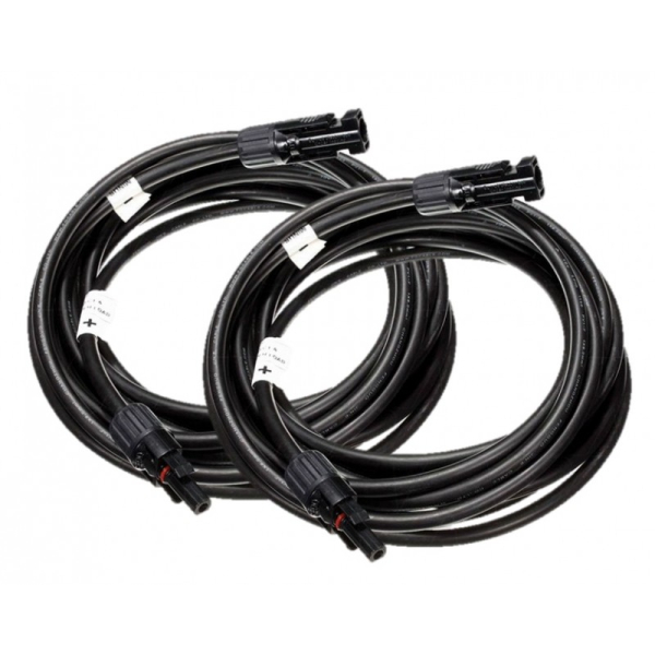 PAIRE DE RALLONGES DE CABLES SOLAIRES AVEC CONNECTEURS RAPIDES MC4 5M
