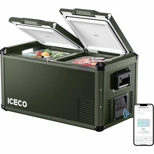 REFRIGERATEUR CONGELATEUR ICECO VL PRO 75L DOUBLE COMPARTIMENTS OLIVE