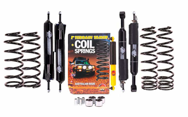 KIT DE SUSPENSION TERRAIN TAMER AVEC AMORTISSEURS FORTIFIED  REHAUSSE +40/50MM POUR TOYOTA HDJ80