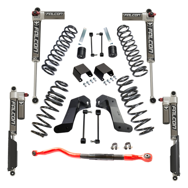 KIT DE SUSPENSION COMPLET ASP REHAUSSE +63MM AVEC AMORTISSEURS FALCON 3.3 PIGGYBACK POUR JEEP WRANGLER JT GLADIATOR ESSENCE
