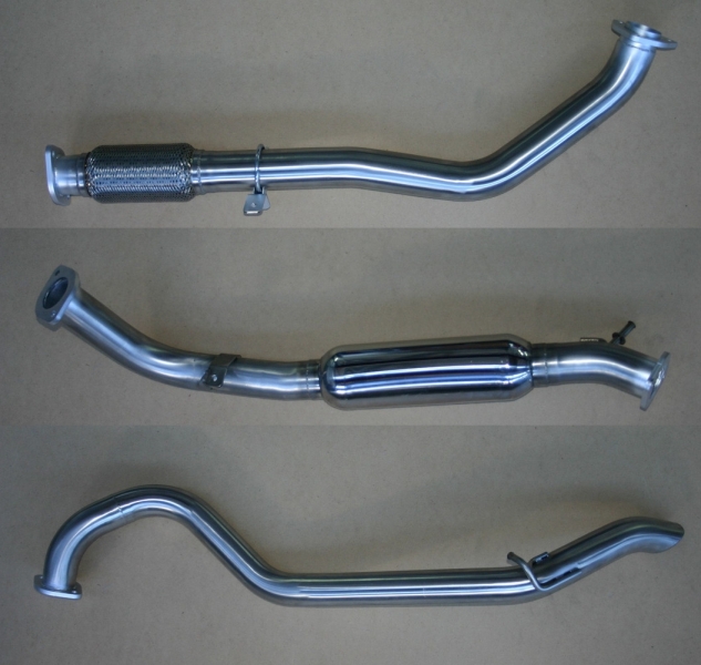 LIGNE ECHAPPEMENT COMPLETE INOX POUR NISSAN PATROL Y61 2.8L CHASSIS COURT JUSQU'A 2000